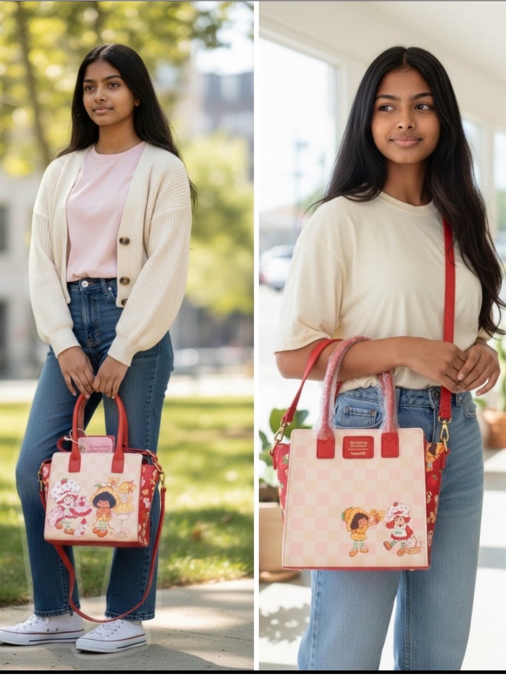 Loungefly Strawberry Shortcake Orange Blossom Mini Satchel & Earrings